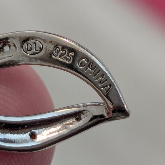 Elegant Sterling Silver Infinity Swirl Twist Genuine Diamond Necklace 925 - Picture 6 of 11